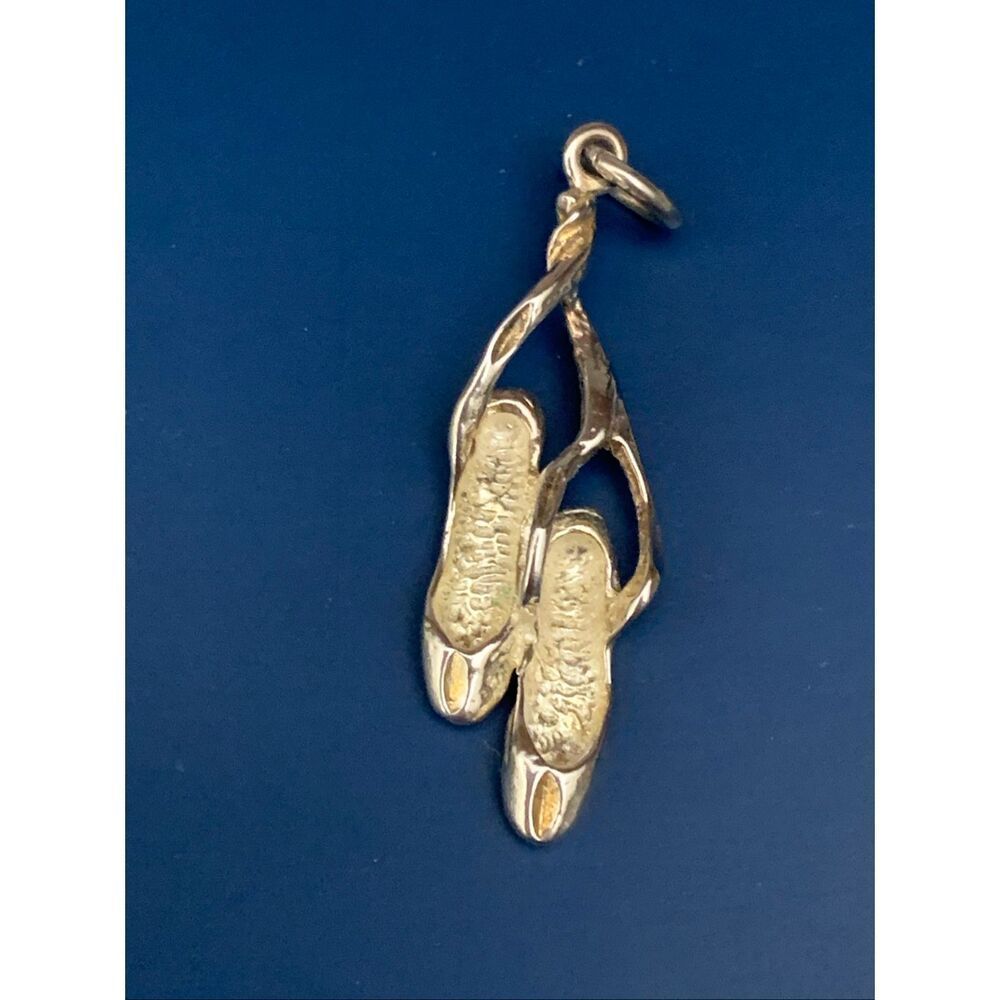 Ballet Slippers Sterling Silver Jewelry Charm Dance Ballerina 28$
